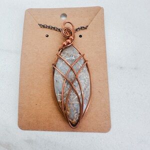 Fossil coral wire wrapped necklace
